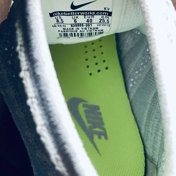 Nike Free Flyknit Chukka Womens Pure Platinum Wolf Grey 639699-001 Size 8.5 US - Picture 9 of 10